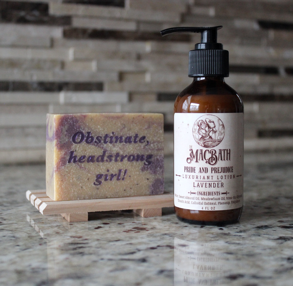 Pride and Prejudice Soap, Lotion, and Soap Dish Set — The MacBath